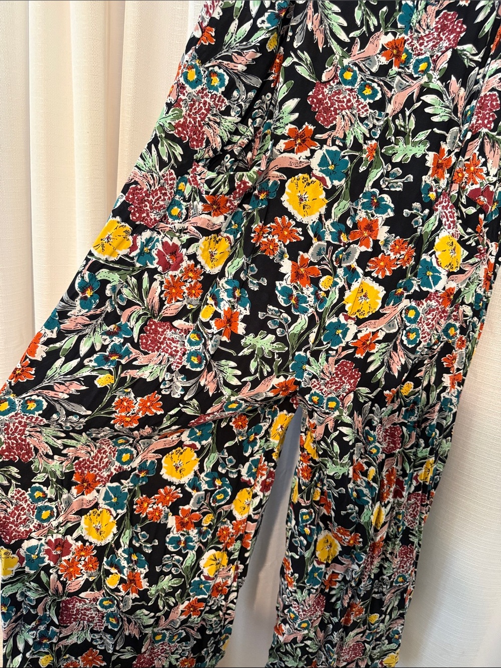 Floral V-Neck Maxi Jumpsuit - Black Multi - Picture 3 of 3